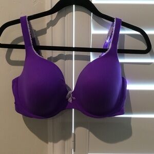 Victoria's Secret Purple T-Shirt Bra with Lace Trim
